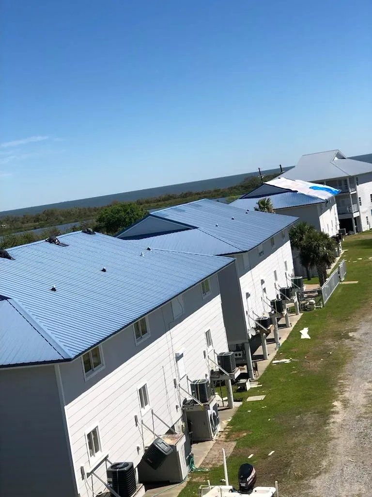 Metal roofs on raised houses