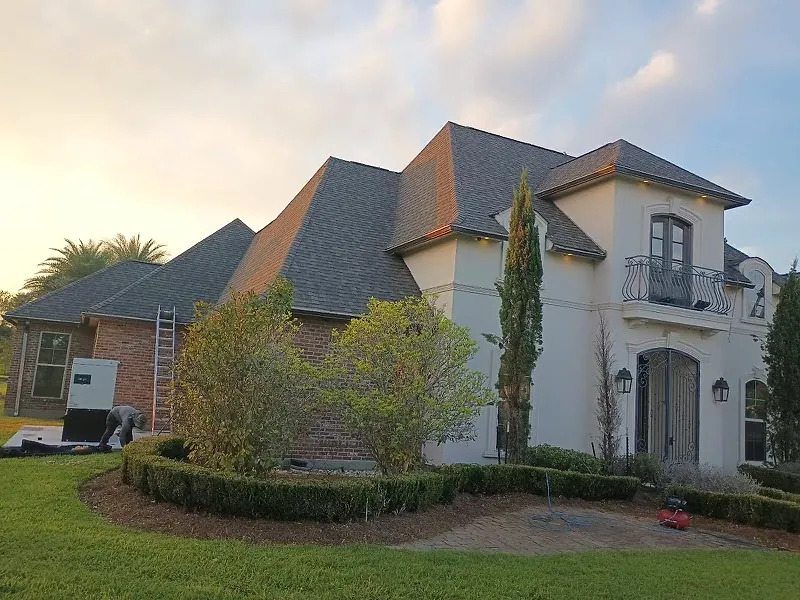 Brick and stucco house