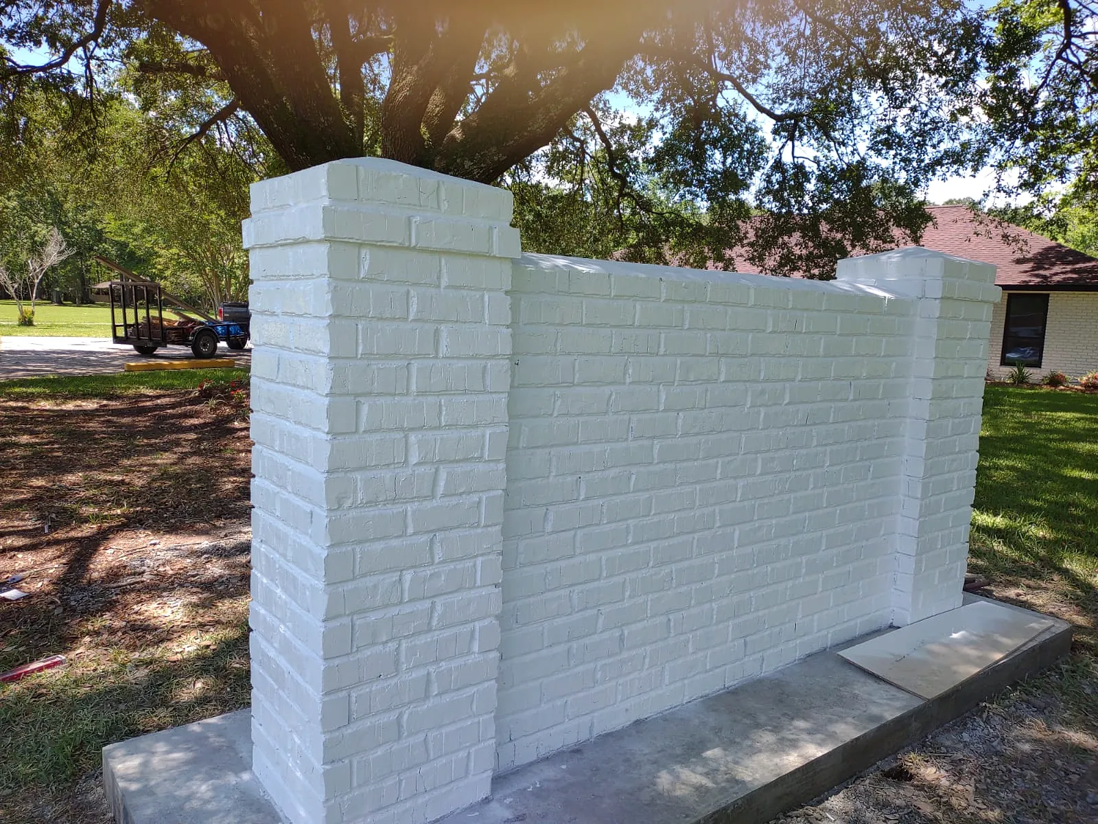 Painted brick wall